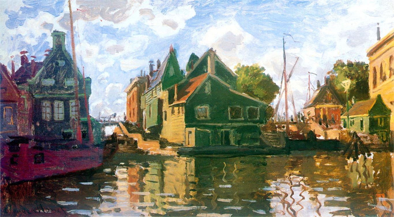 Zaandam, Canal, 1871 - Claude Monet Paintings